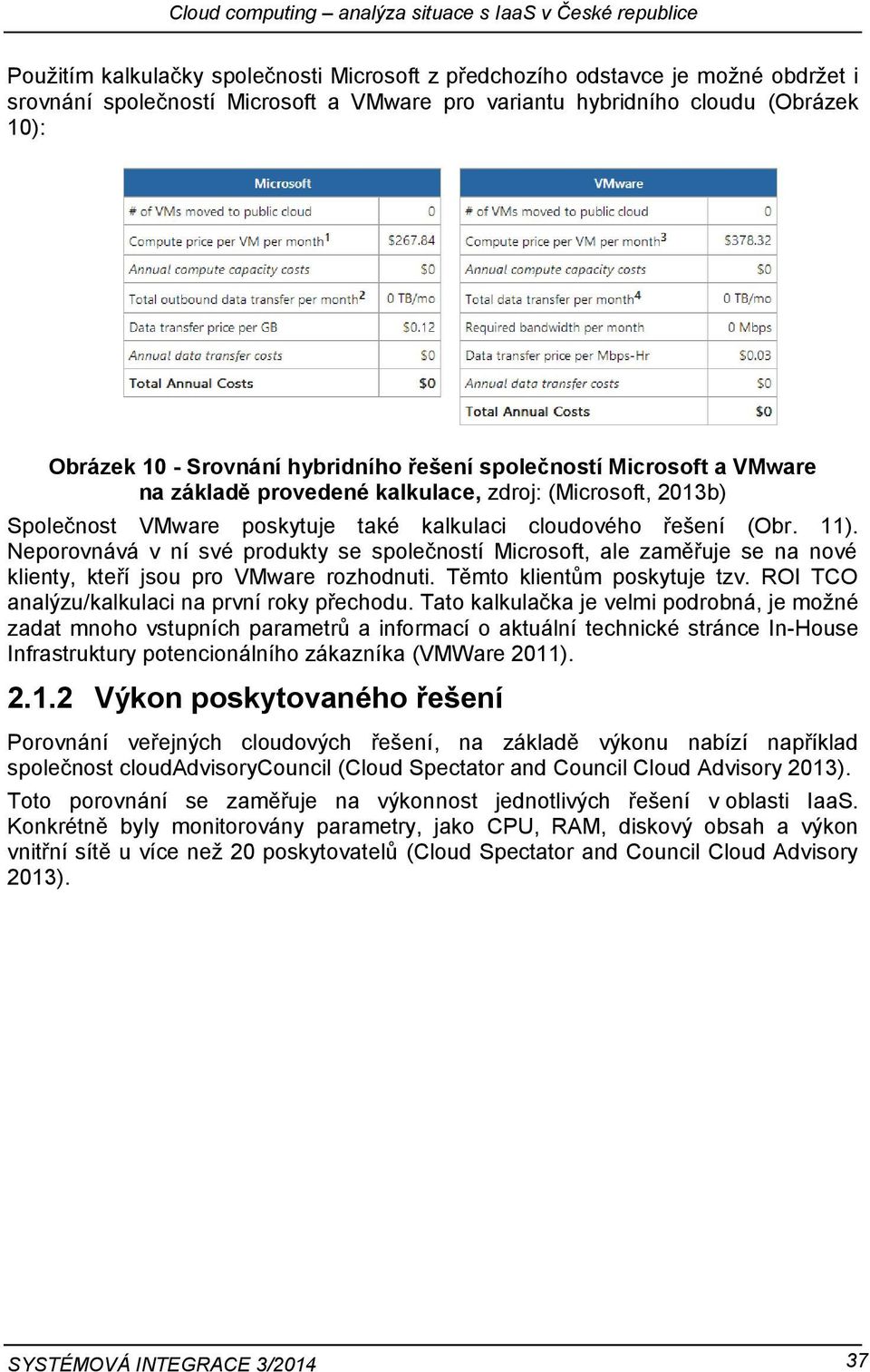 kalkulaci cloudového řešení (Obr. 11). Neporovnává v ní své produkty se společností Microsoft, ale zaměřuje se na nové klienty, kteří jsou pro VMware rozhodnuti. Těmto klientům poskytuje tzv.