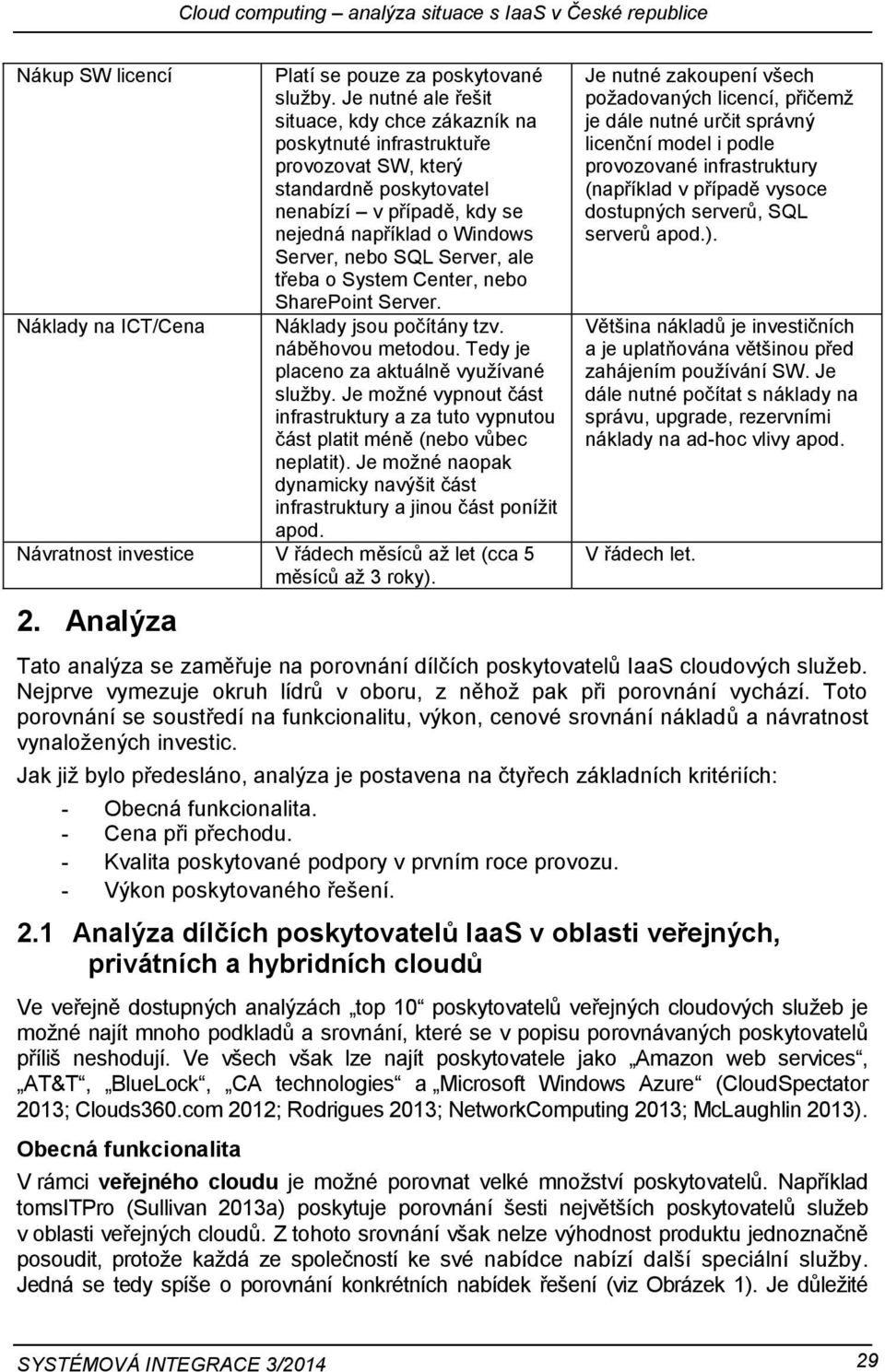 ale třeba o System Center, nebo SharePoint Server. Náklady na ICT/Cena Náklady jsou počítány tzv. náběhovou metodou. Tedy je placeno za aktuálně využívané služby.