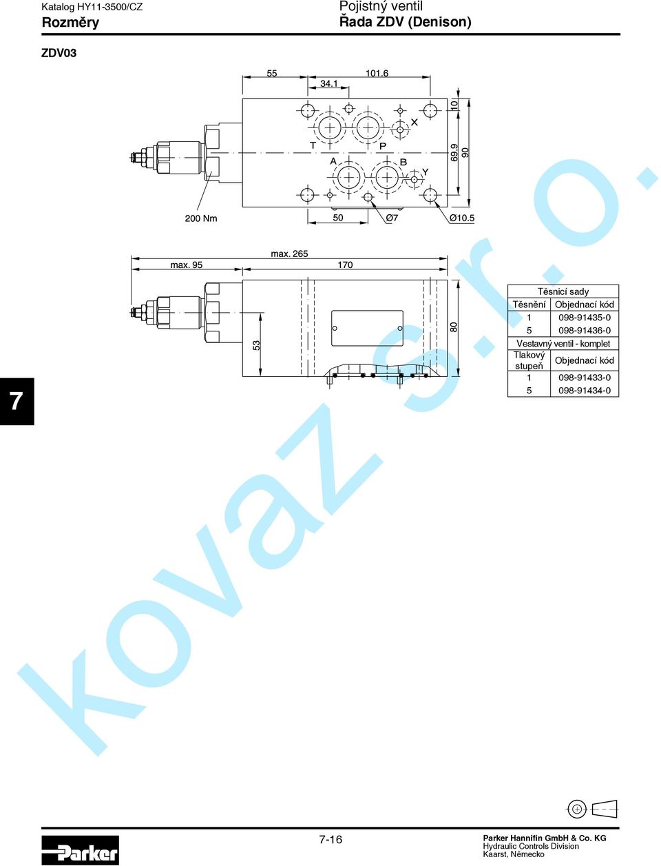 098-91436-0 Vestavný ventil - komplet