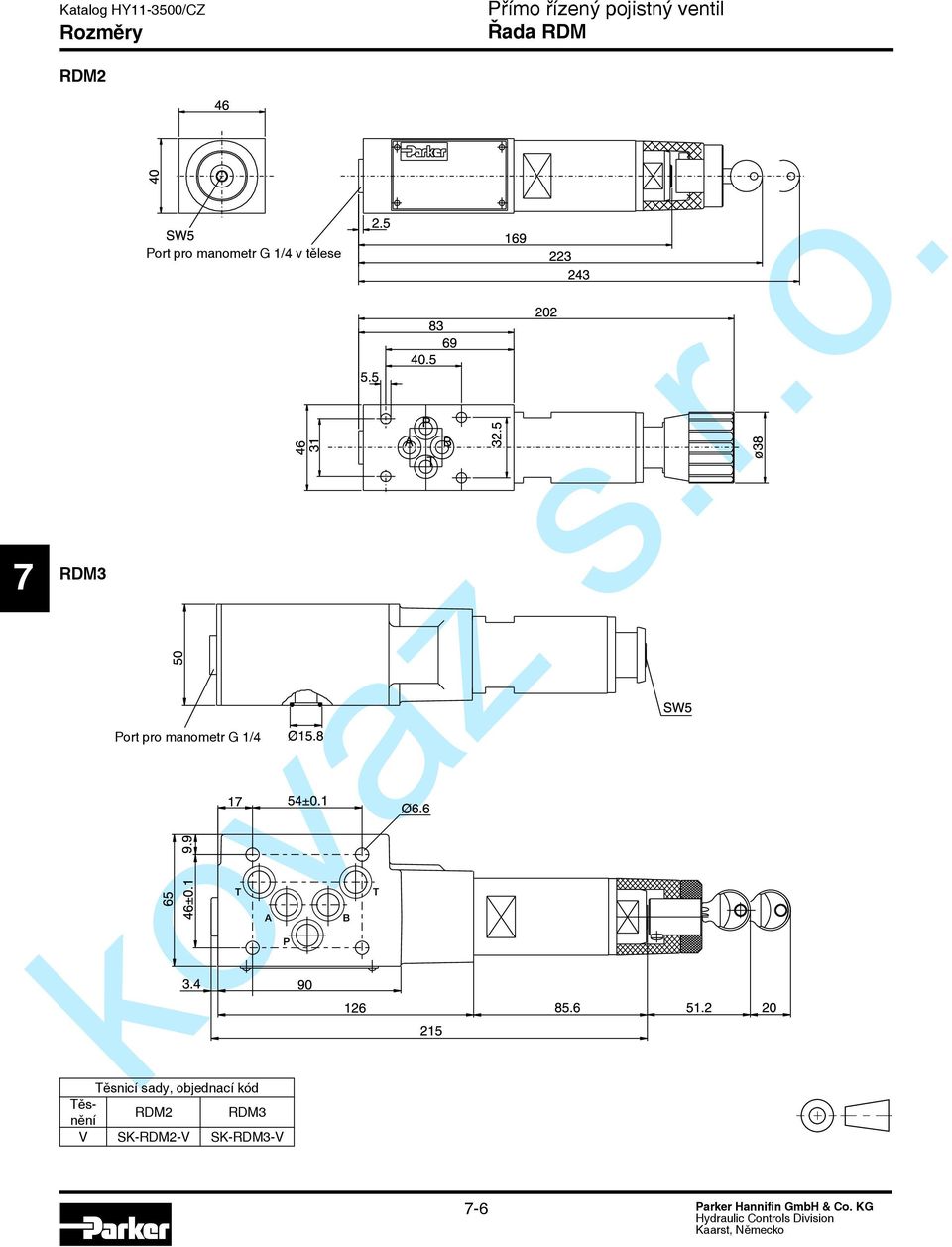 Port pro manometr G 1/4 Těsnicí sady,