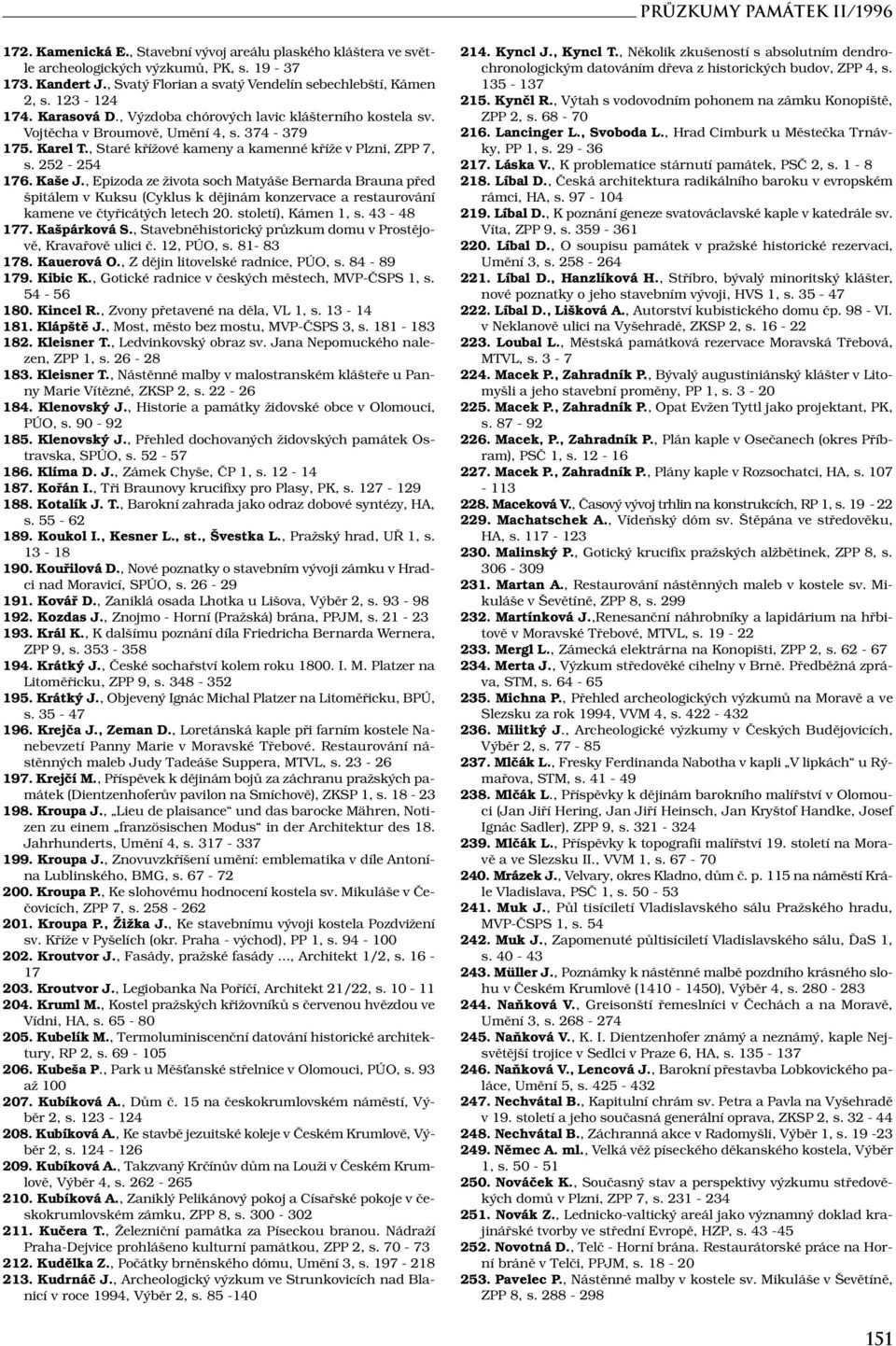 , Staré křížové kameny a kamenné kříže v Plzni, ZPP 7, s. 252-254 176. Kaše J.