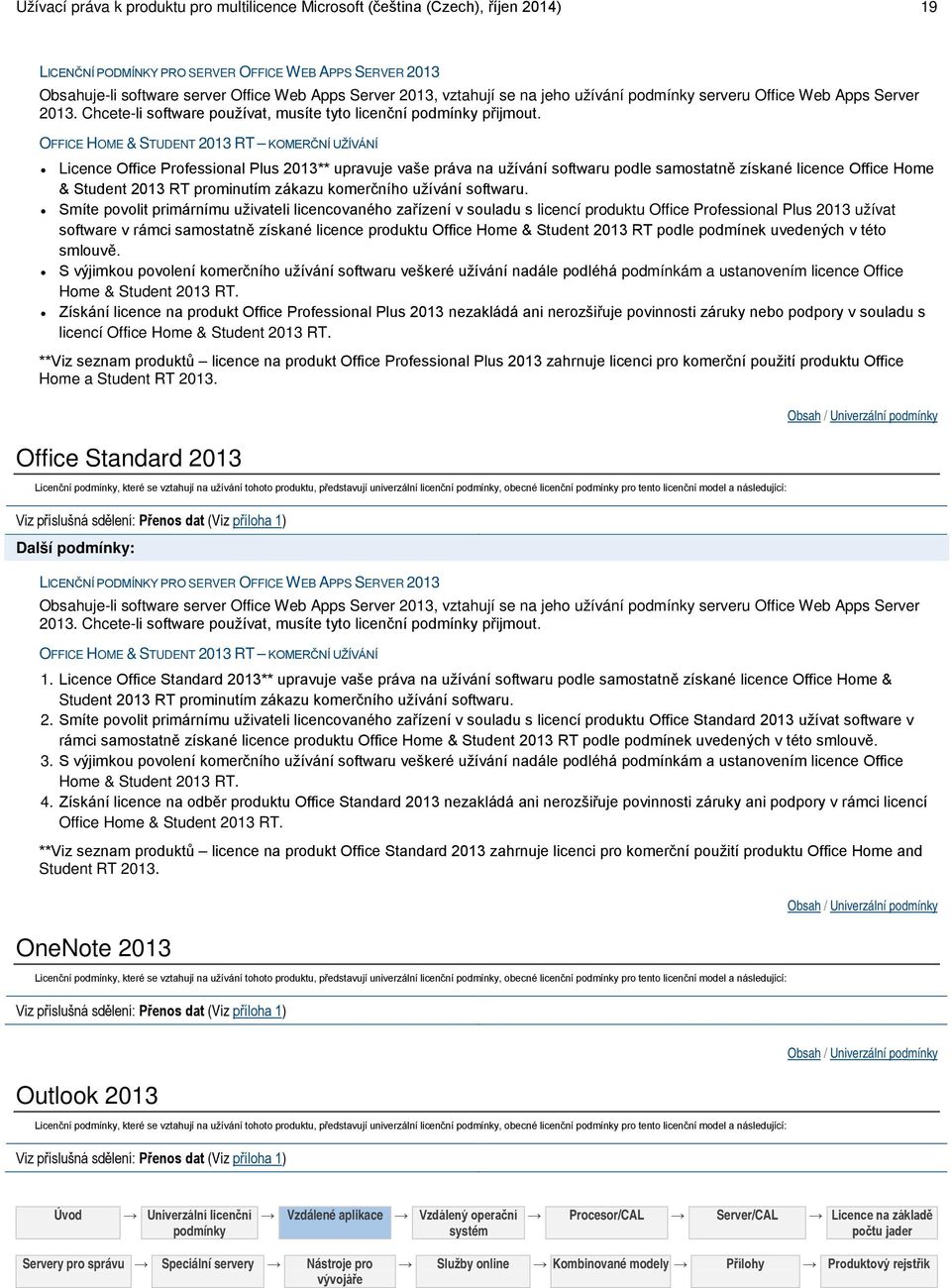 OFFICE HOME & STUDENT 2013 RT KOMERČNÍ UŽÍVÁNÍ Licence Office Professional Plus 2013** upravuje vaše práva na užívání softwaru podle samostatně získané licence Office Home & Student 2013 RT