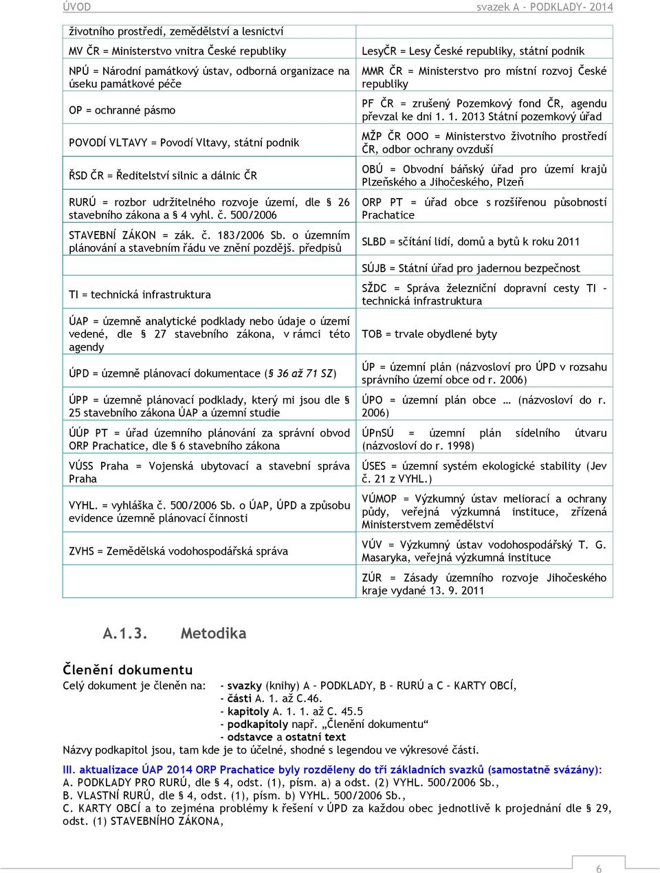 500/2006 STAVEBNÍ ZÁKON = zák. č. 183/2006 Sb. o územním plánování a stavebním řádu ve znění pozdějš.