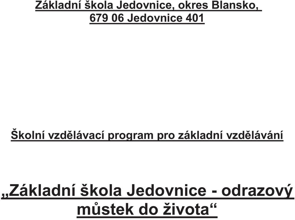 program pro základní vzdělávání Základní