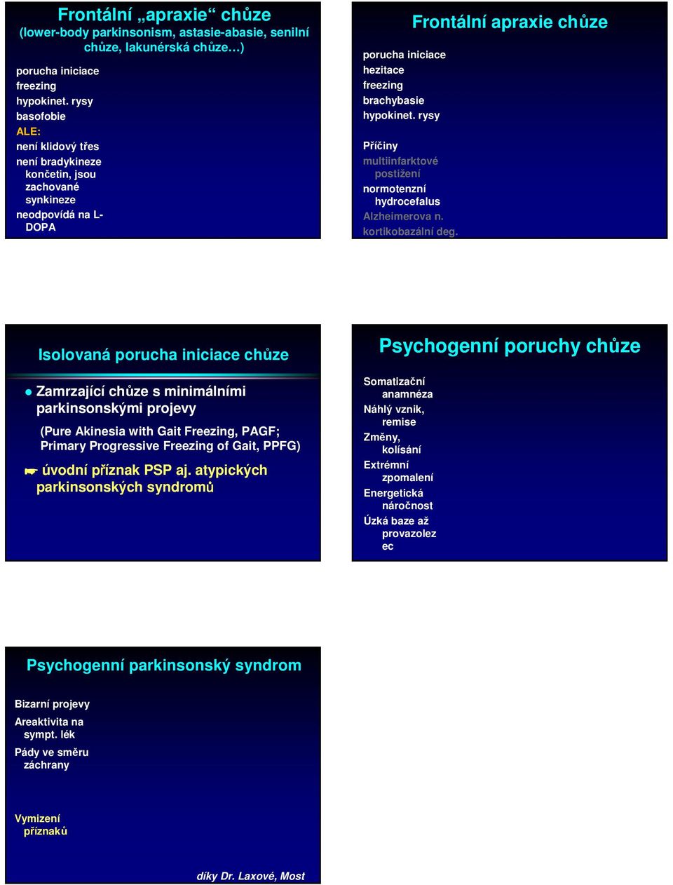 rysy Příčiny multiinfarktové postižení normotenzní hydrocefalus Alzheimerova n. kortikobazální deg.