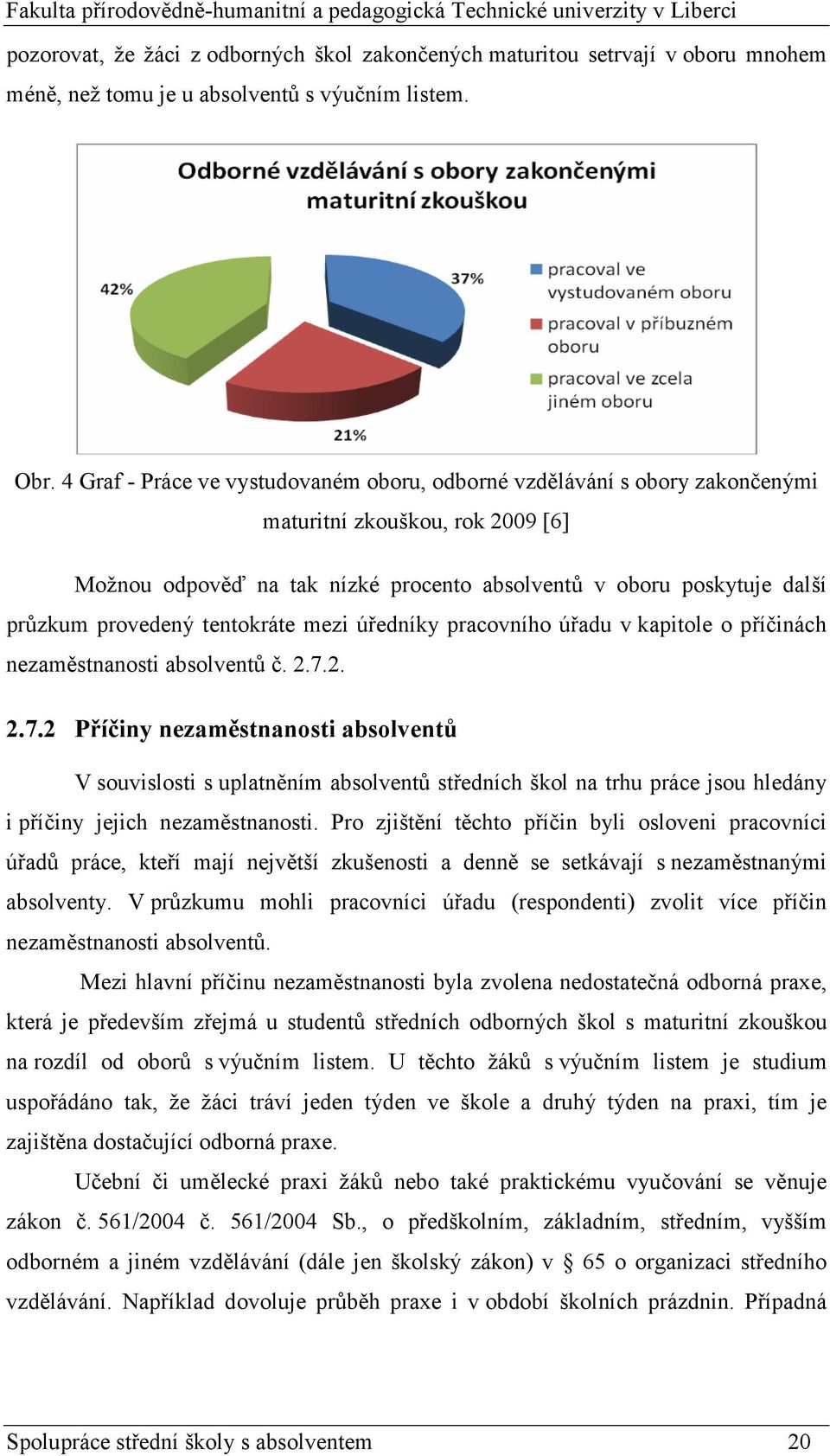 tentokráte mezi úředníky pracovního úřadu v kapitole o příčinách nezaměstnanosti absolventů č. 2.7.