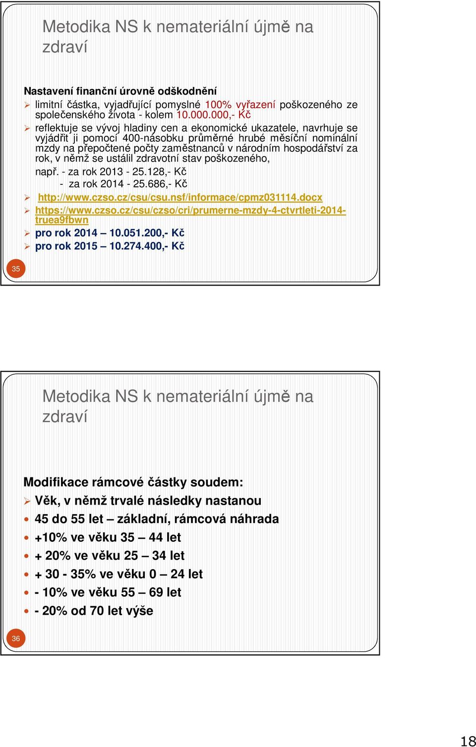 hospodářství za rok, v němž se ustálil zdravotní stav poškozeného, např. - za rok 2013-25.128,- Kč - za rok 2014-25.686,- Kč http://www.czso.