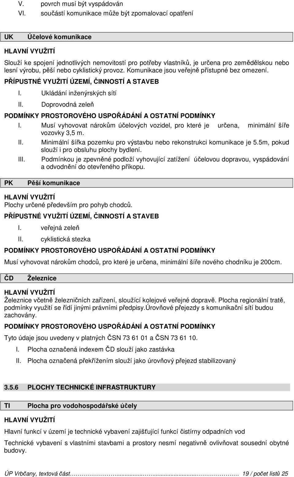 cyklistický provoz. Komunikace jsou veřejně přístupné bez omezení. I. Ukládání inženýrských sítí Doprovodná zeleň I.