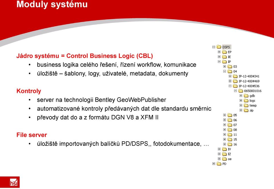 technologii Bentley GeoWebPublisher automatizované kontroly předávaných dat dle standardu směrnic