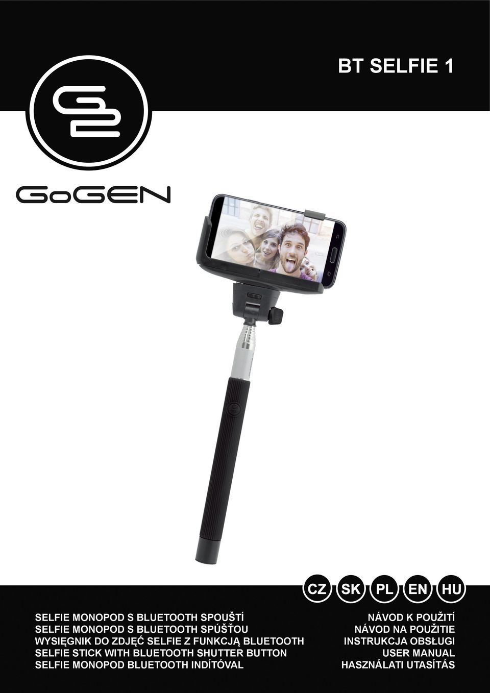 STICK with Bluetooth shutter button SELFIE MONOPOD Bluetooth indítóval