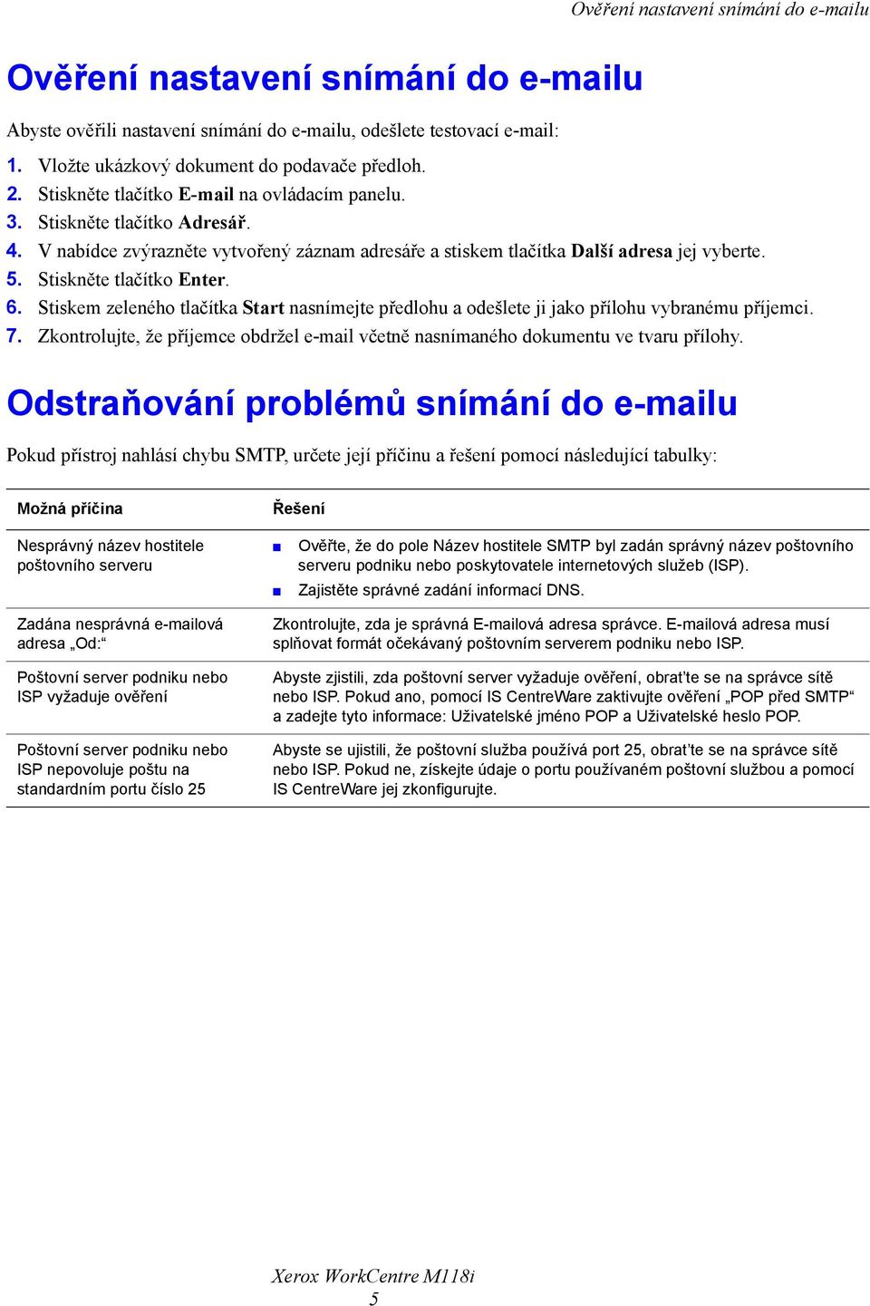 Stiskněte tlačítko Enter. 6. Stiskem zeleného tlačítka Start nasnímejte předlohu a odešlete ji jako přílohu vybranému příjemci. 7.