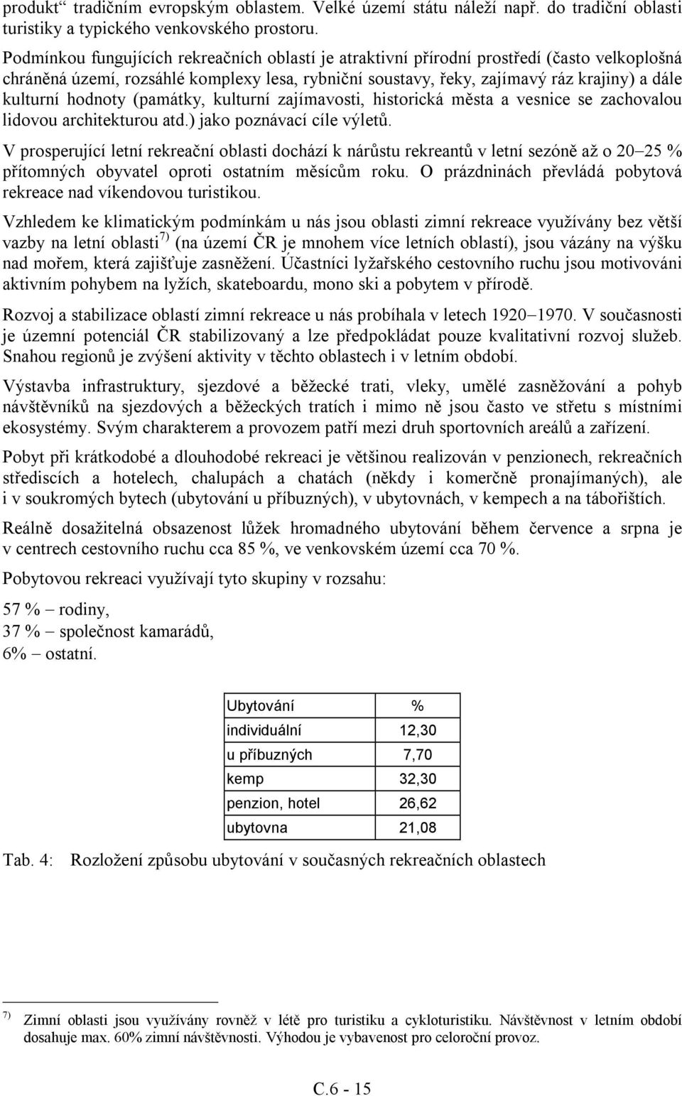 hodnoty (památky, kulturní zajímavosti, historická města a vesnice se zachovalou lidovou architekturou atd.) jako poznávací cíle výletů.