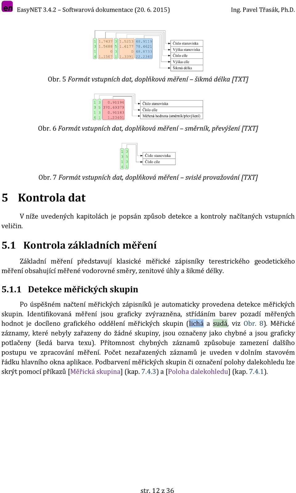 Kontrola dat V níže uvedených kapitolách je popsán způsob detekce a kontroly načítaných vstupních veličin. 5.