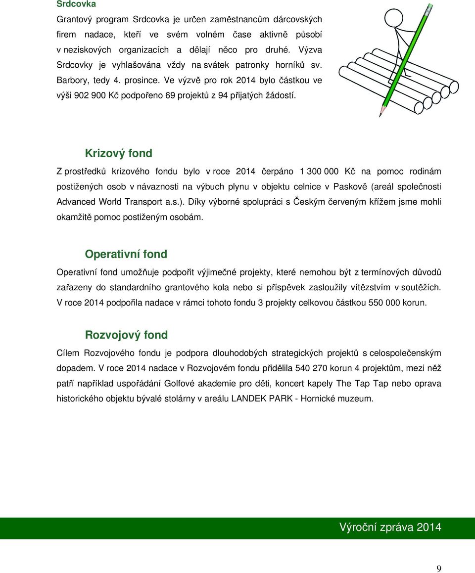 Krizový fond Z prostředků krizového fondu bylo v roce 2014 čerpáno 1 300 000 Kč na pomoc rodinám postižených osob v návaznosti na výbuch plynu v objektu celnice v Paskově (areál společnosti Advanced