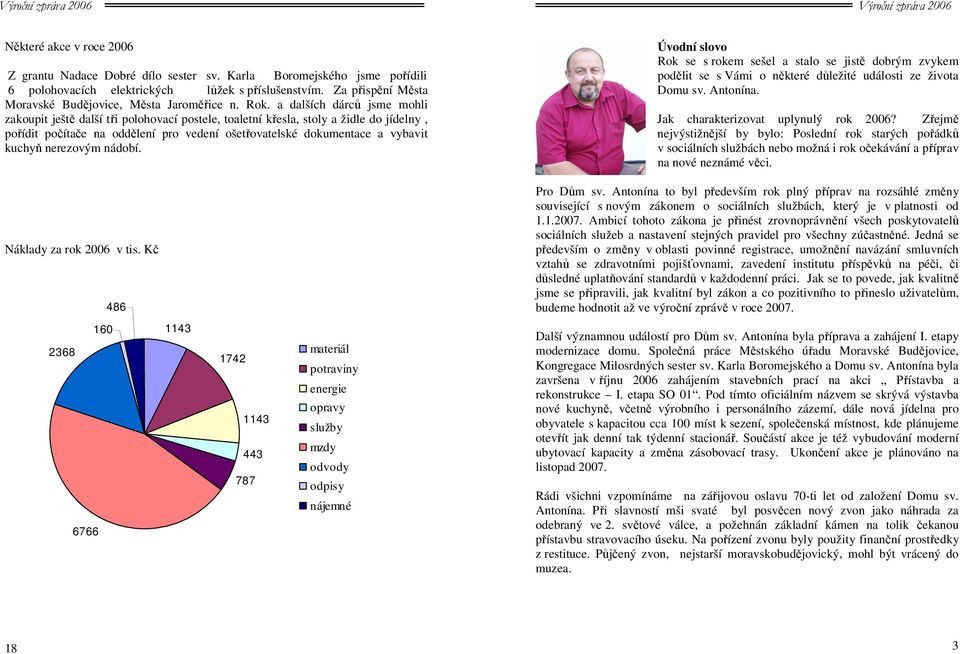 a dalších dárců jsme mohli zakoupit ještě další tři polohovací postele, toaletní křesla, stoly a židle do jídelny, pořídit počítače na oddělení pro vedení ošetřovatelské dokumentace a vybavit kuchyň