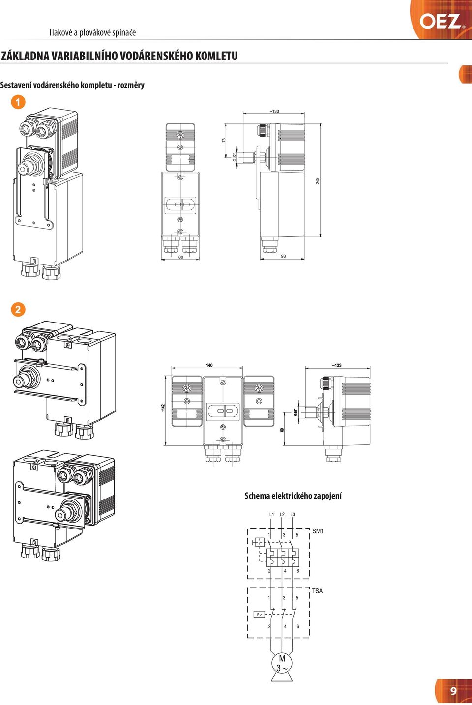 kompletu - rozměry Schema SCHEMA