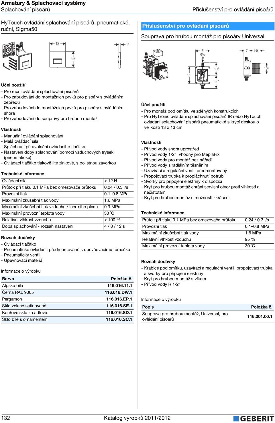 1 MPa bez omezovače průtoku 0.24 / 0.3 l/s Maximální zkušební tlak vzduchu / inertního plynu 0.