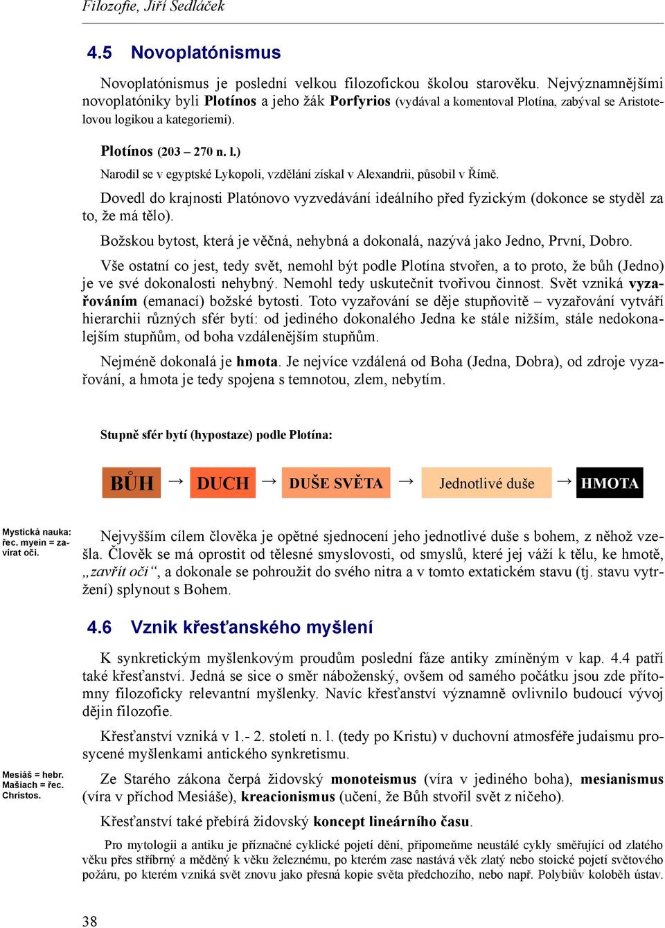 gikou a kategoriemi). Plotínos (203 270 n. l.) Narodil se v egyptské Lykopoli, vzdělání získal v Alexandrii, působil v Římě.