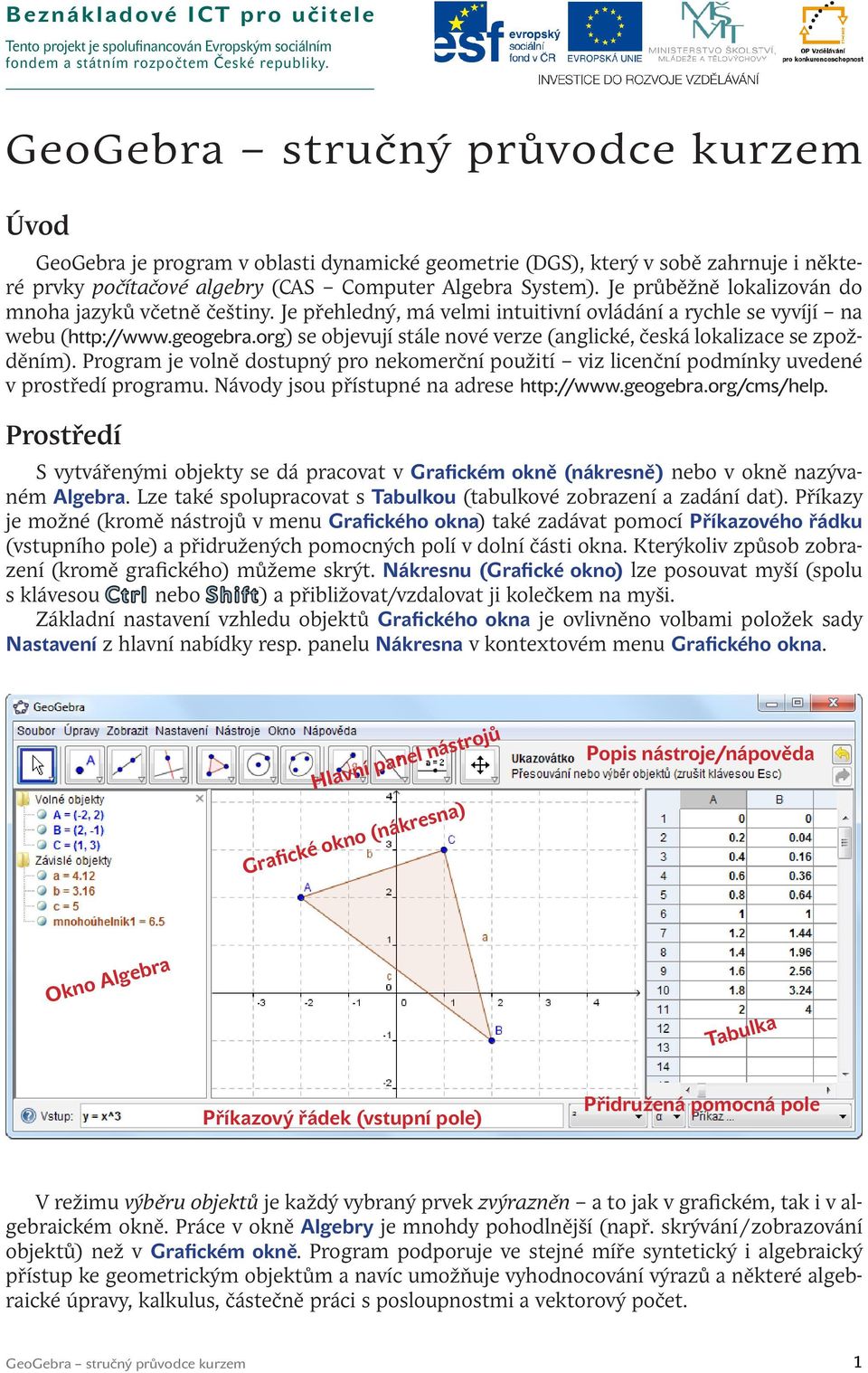 Je průběžně lokalizován do mnoha jazyků včetně češtiny. Je přehledný, má velmi intuitivní ovládání a rychle se vyvíjí na webu (http://www.geogebra.