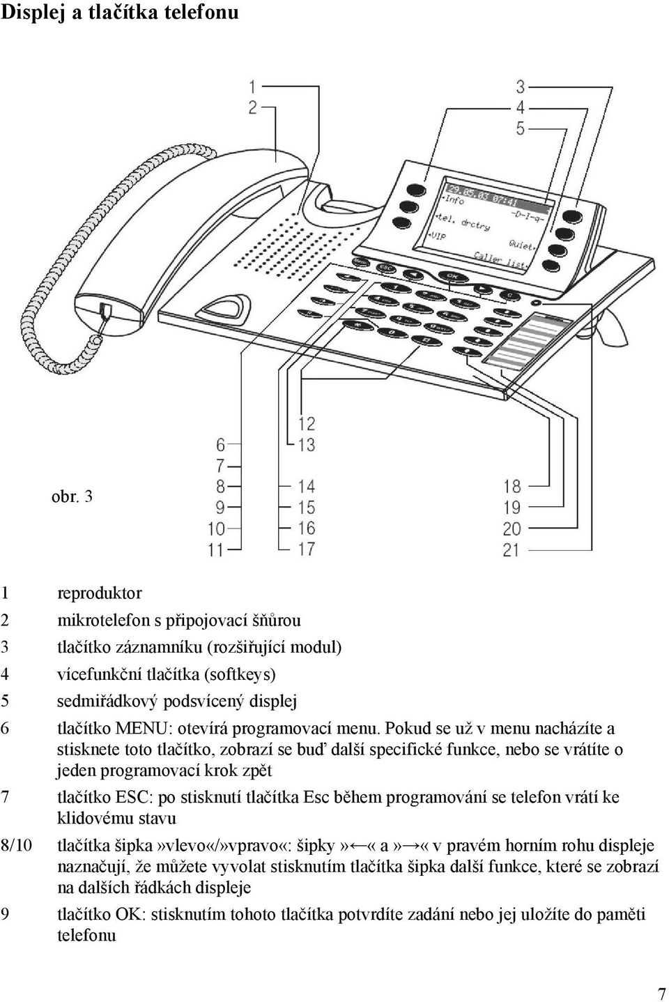 programovací menu.