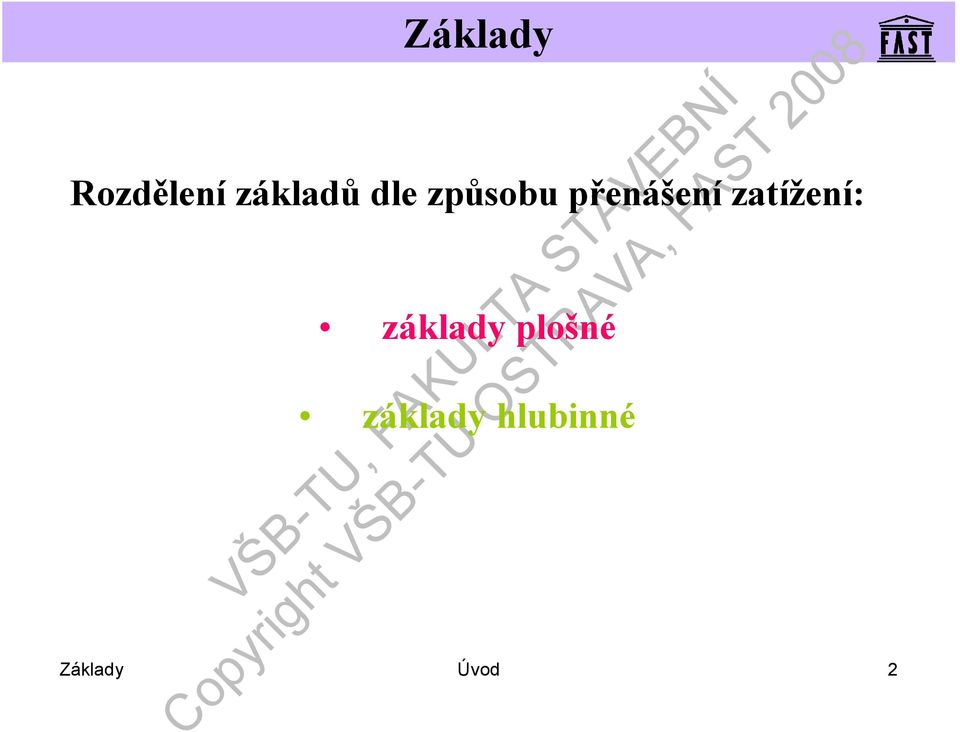 zatížení: základy