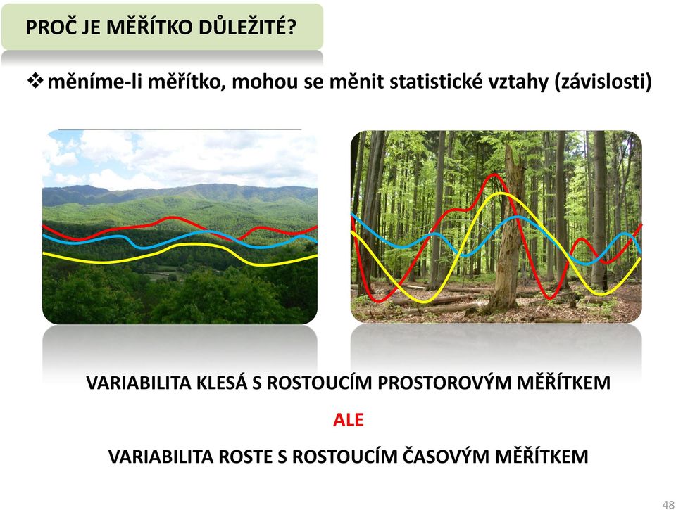 vztahy (závislosti) VARIABILITA KLESÁ S