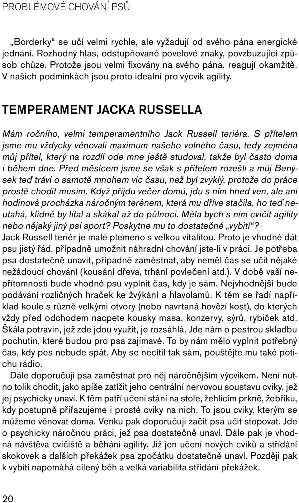 Temperament Jacka Russella Mám ročního, velmi temperamentního Jack Russell teriéra.