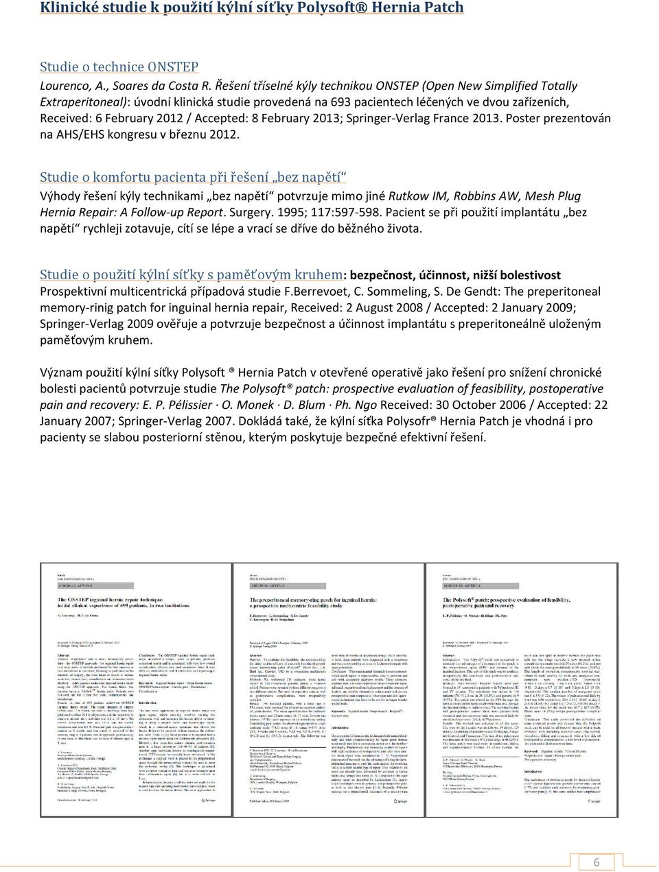 Accepted: 8 February 2013; Springer-Verlag France 2013. Poster prezentován na AHS/EHS kongresu v březnu 2012.