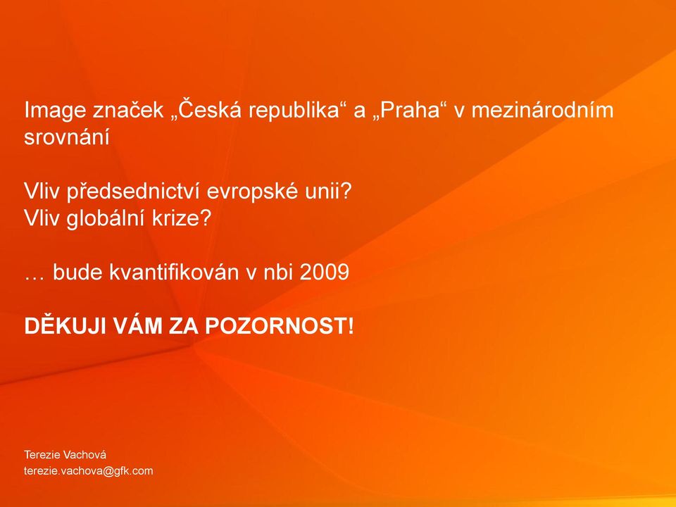 bude kvantifikován v nbi 2009 DĚKUJI VÁM ZA POZORNOST!