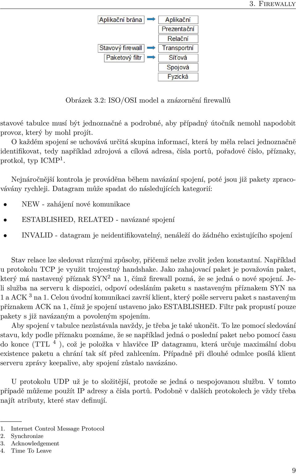 ICMP 1. Nejnáročnější kontrola je prováděna během navázání spojení, poté jsou již pakety zpracovávány rychleji.