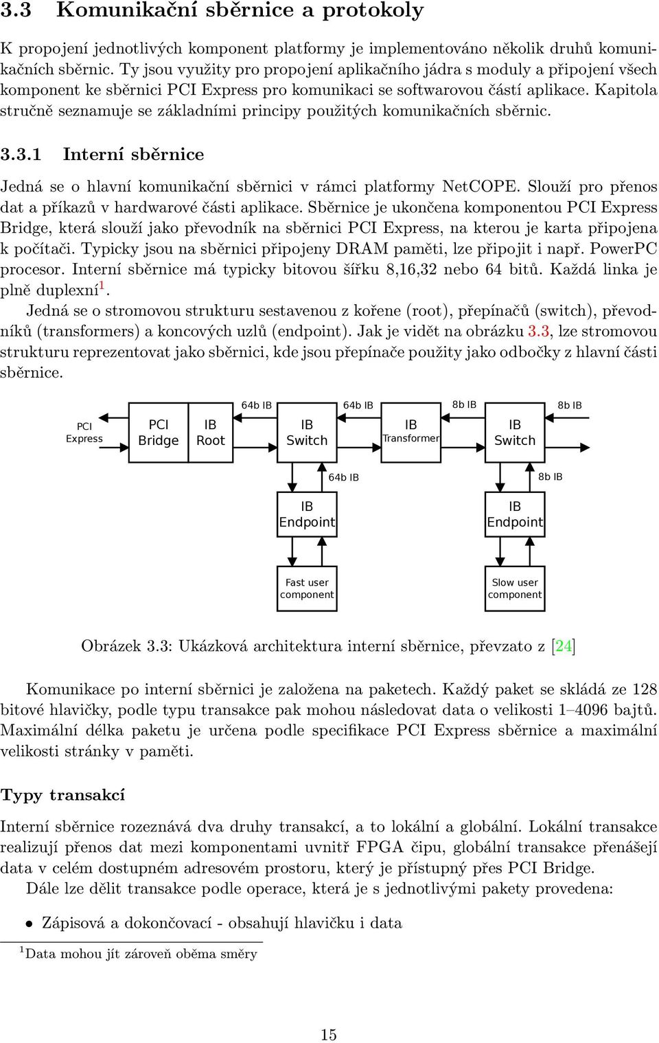 Kapitola stručně seznamuje se základními principy použitých komunikačních sběrnic. 3.3.1 Interní sběrnice Jedná se o hlavní komunikační sběrnici v rámci platformy NetCOPE.