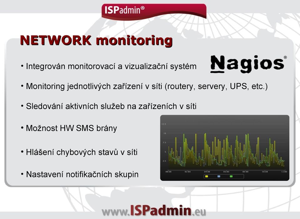 etc.) Sledování aktivních služeb na zařízeních v síti Možnost HW