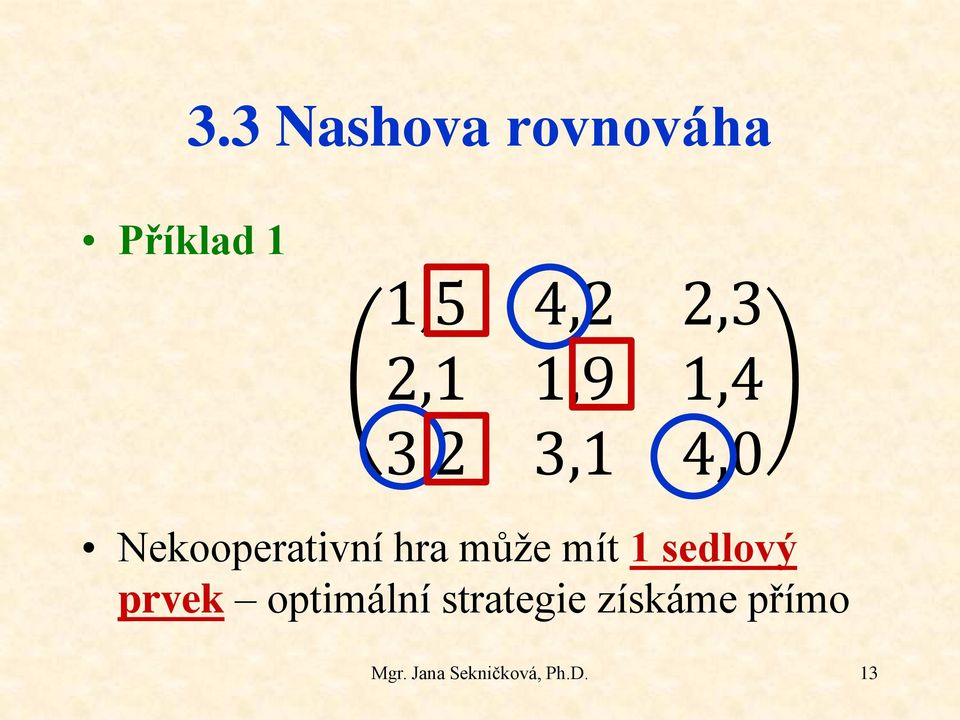 Nekooperativní hra může mít 1