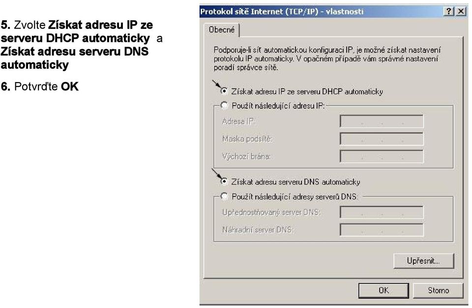 a Získat adresu serveru DNS