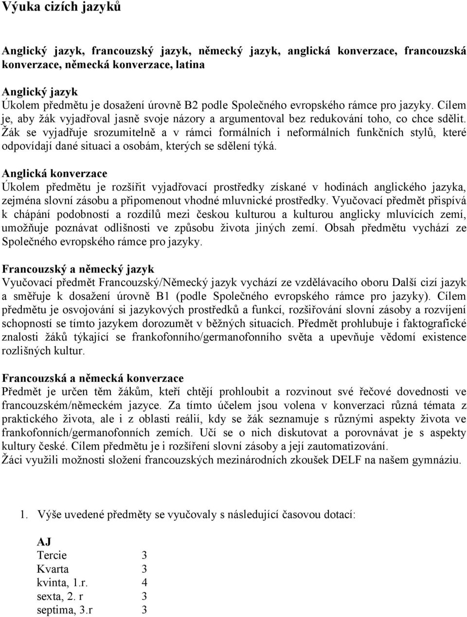 Ţák se vyjadřuje srozumitelně a v rámci formálních i neformálních funkčních stylů, které odpovídají dané situaci a osobám, kterých se sdělení týká.