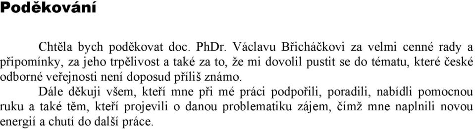 pustit se do tématu, které české odborné veřejnosti není doposud příliš známo.