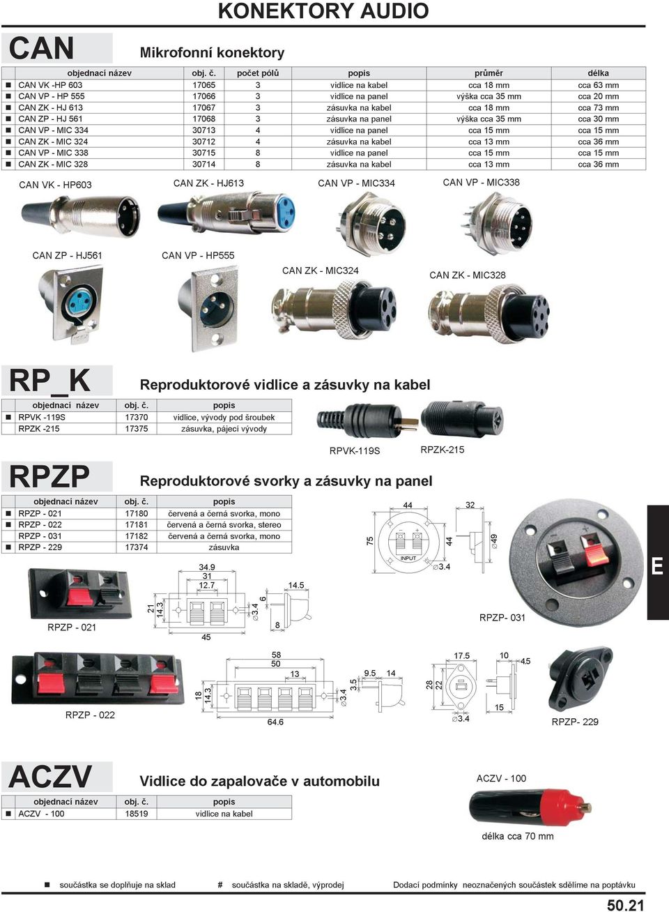 ZK - MIC 324 30712 4 zásuvka na kabel cca 13 mm cca 36 mm n CAN VP- MIC 338 30715 8 vidlice na panel cca 15 mm cca 15 mm n CAN ZK - MIC 328 30714 8 zásuvka na kabel cca 13 mm cca 36 mm CAN VK - HP603