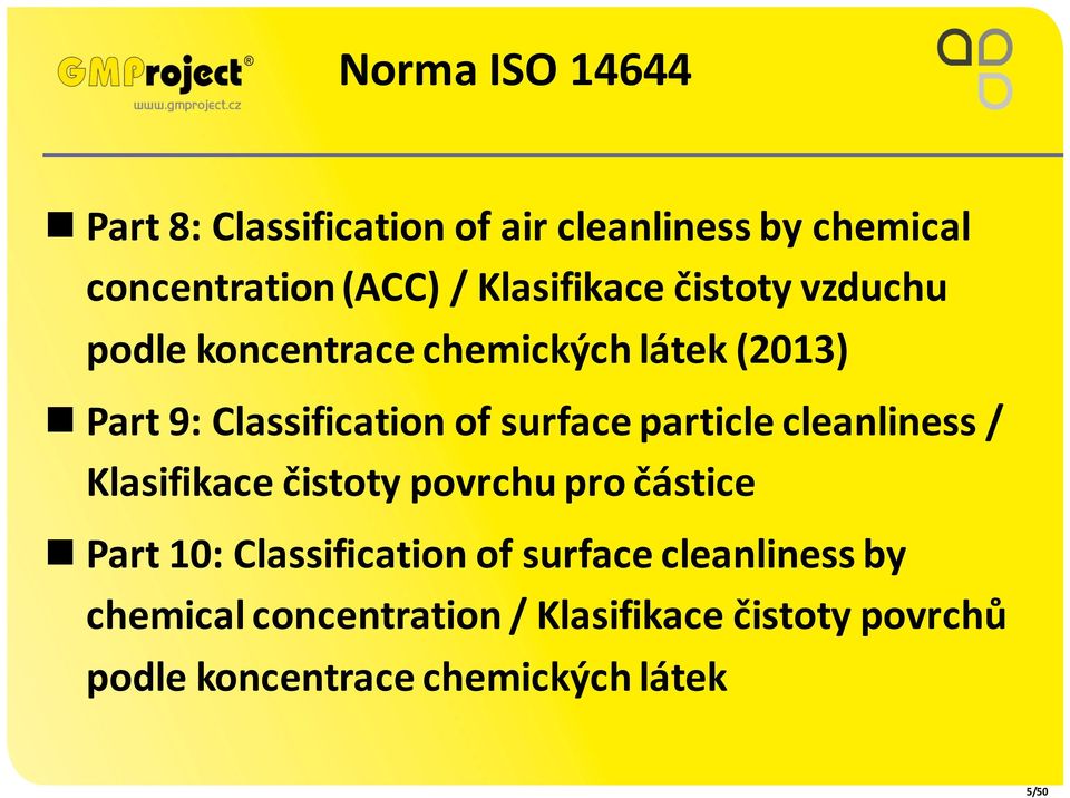 surface particle cleanliness / Klasifikace čistoty povrchu pro částice n Part 10: Classification of