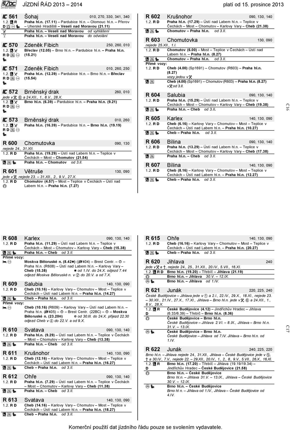 , 28.X. Brno hl.n. (6.39) Pardubice hl.n. Praha hl.n. (9.21) 573 Brněnský drak 010, 260 Praha hl.n. (16.39) Pardubice hl.n. Brno hl.n. (19.19) R 602 Krušnohor 090, 130, 140 Praha hl.n. (17.