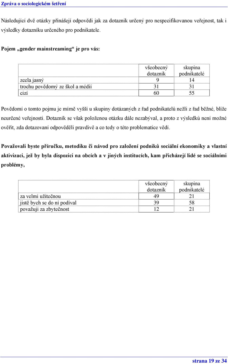 dotázaných z řad podnikatelů nežli z řad běžné, blíže neurčené veřejnosti.