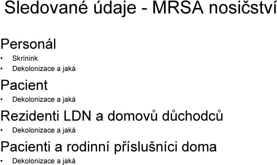 Rezidenti LDN a domovů důchodců Dekolonizace a jaká