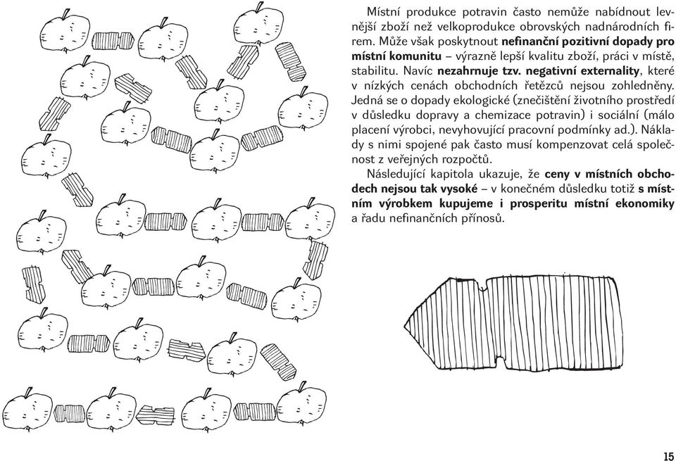 negativní externality, které v nízkých cenách obchodních řetězců nejsou zohledněny.