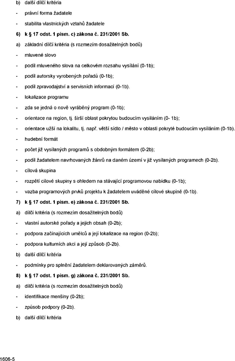 servisních informací (0-1 b). lokalizace programu zda se jedná o nově vyráběný program (0-1 b); orientace na region, tj.