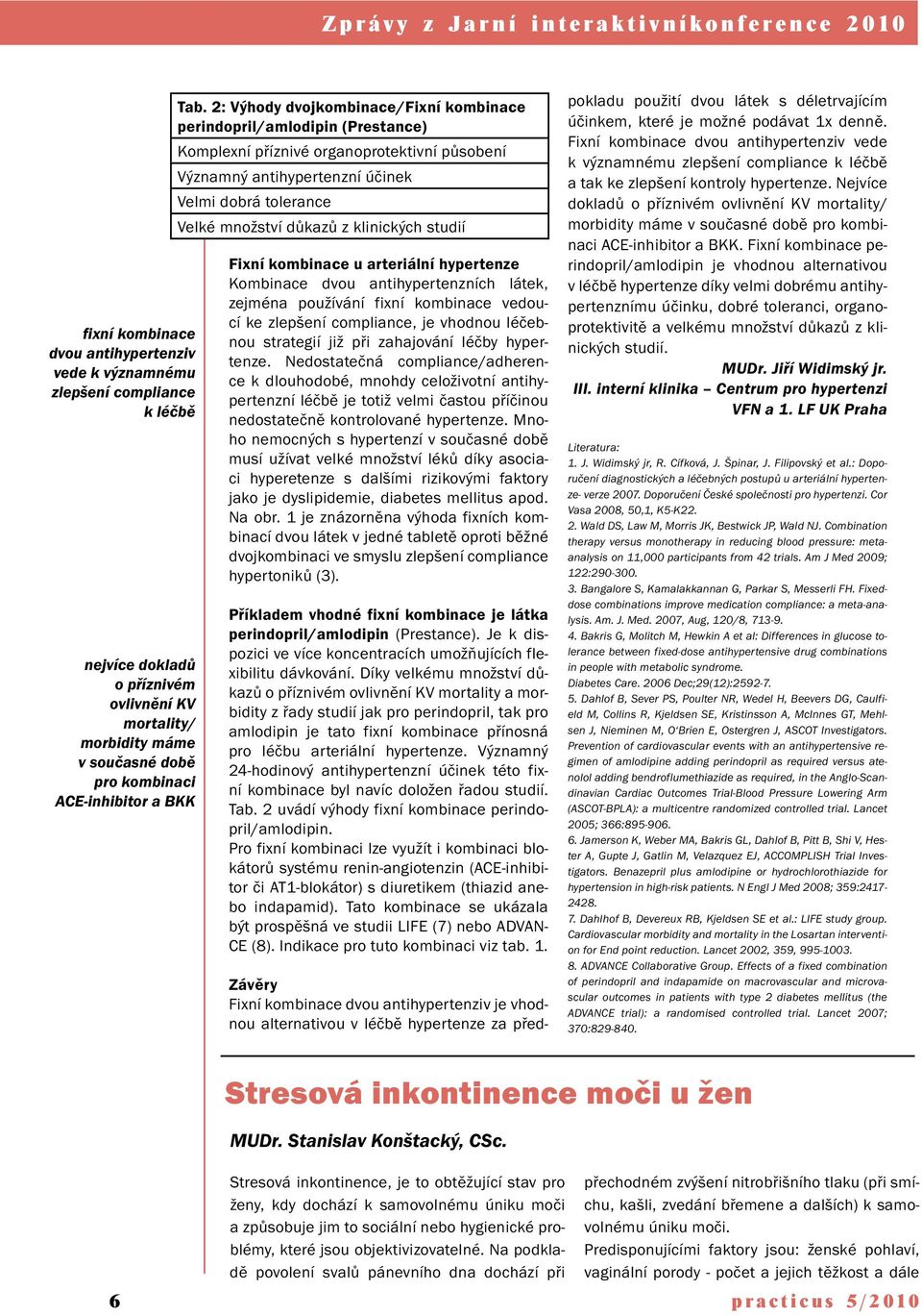 2: Výhody dvojkombinace/fixní kombinace perindopril/amlodipin (Prestance) Komplexní příznivé organoprotektivní působení Významný antihypertenzní účinek Velmi dobrá tolerance Velké množství důkazů z