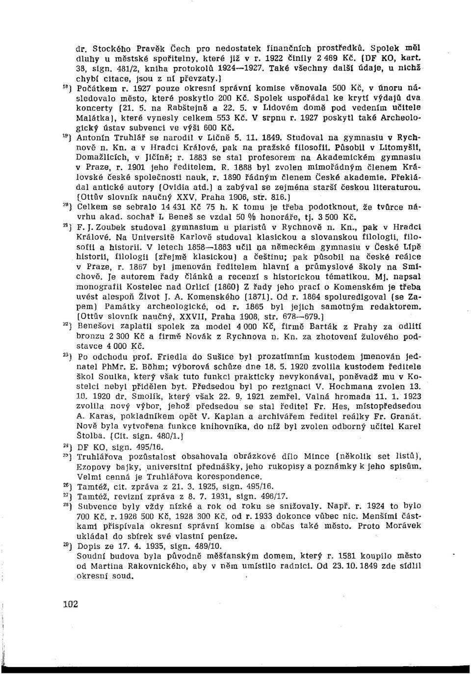 Spolek uspořádal ke krytí výdajfi dva koncerty (21. 5. na Rabštejně a 22. 5. v Lidovém domě pod vedením učitele Malátka), které vynesly celkem 553 Kč. V srpnu r.