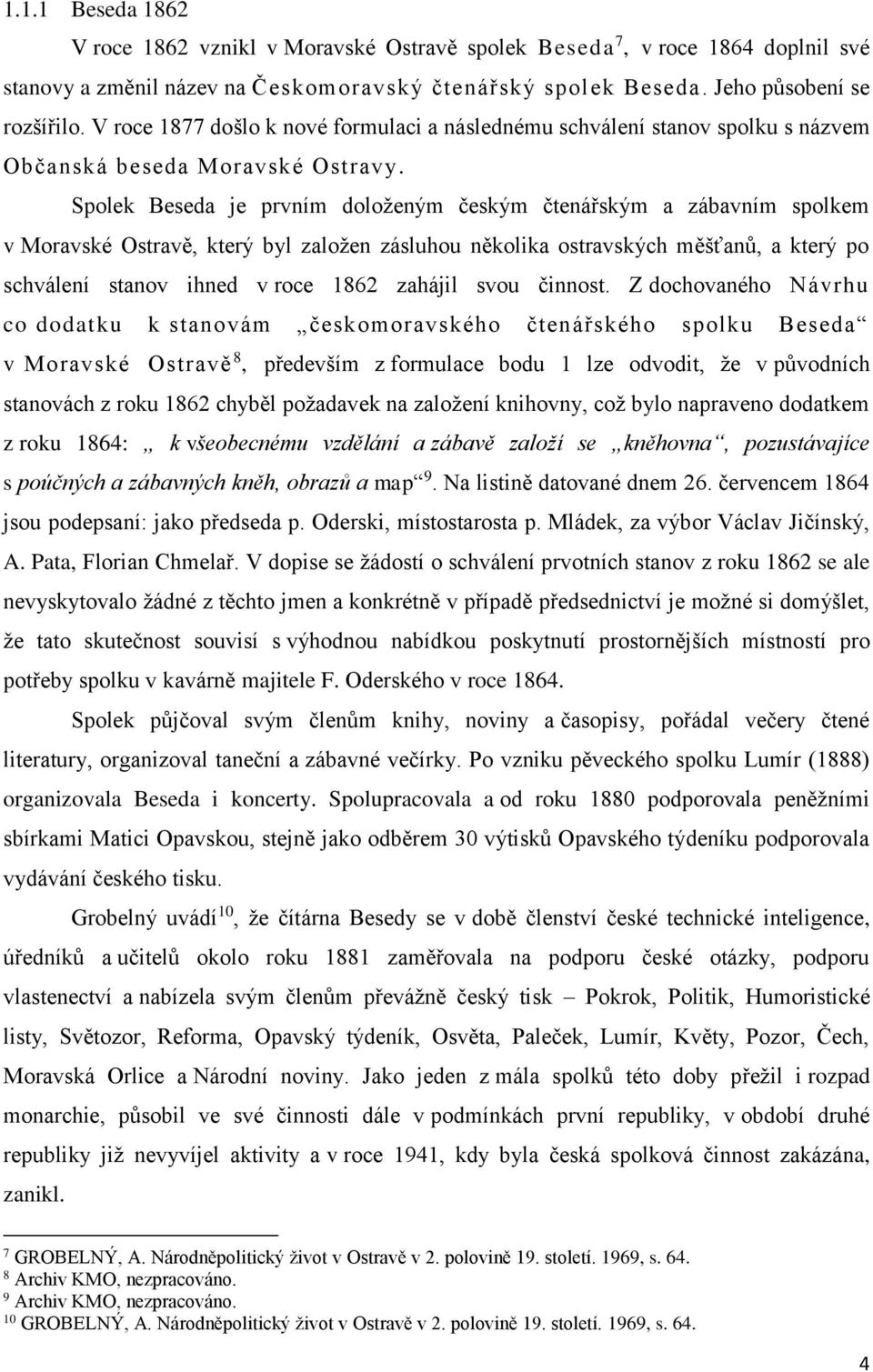 Spolek Beseda je prvním doloženým českým čtenářským a zábavním spolkem v Moravské Ostravě, který byl založen zásluhou několika ostravských měšťanů, a který po schválení stanov ihned v roce 1862