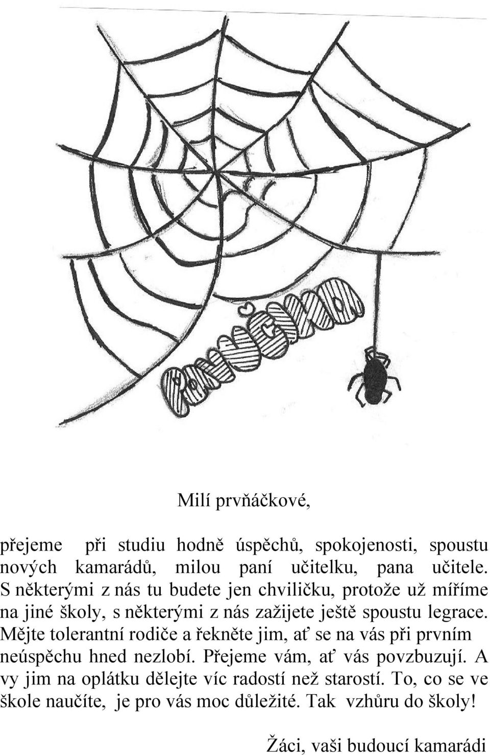 Mějte tolerantní rodiče a řekněte jim, ať se na vás při prvním neúspěchu hned nezlobí. Přejeme vám, ať vás povzbuzují.