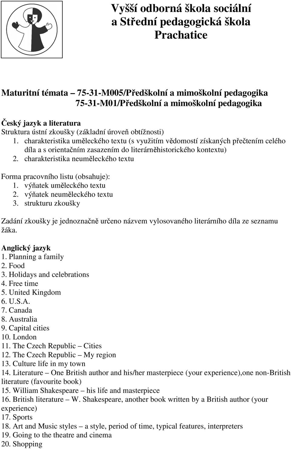 charakteristika uměleckého textu (s využitím vědomostí získaných přečtením celého díla a s orientačním zasazením do literárněhistorického kontextu) 2.