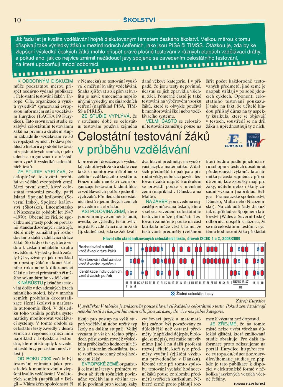 celostátního testování, na které upozorňují mnozí odborníci.