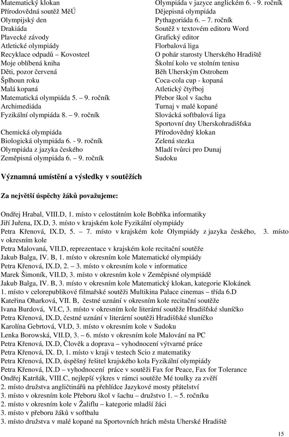 9. ročník Dějepisná olympiáda Pythagoriáda 6. 7.